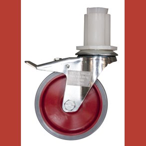 Jumbo hjul � 12,5 cm med bremse til rullestillads 1400125